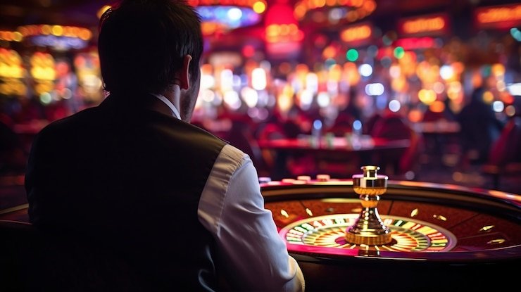 m88 indonesia baccarat table with card shoe and betting layout